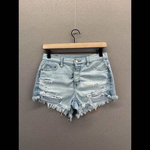 Pants - American Eagle Womens Blue Denim Shorts Vintage Hi Rise Festival Size 0